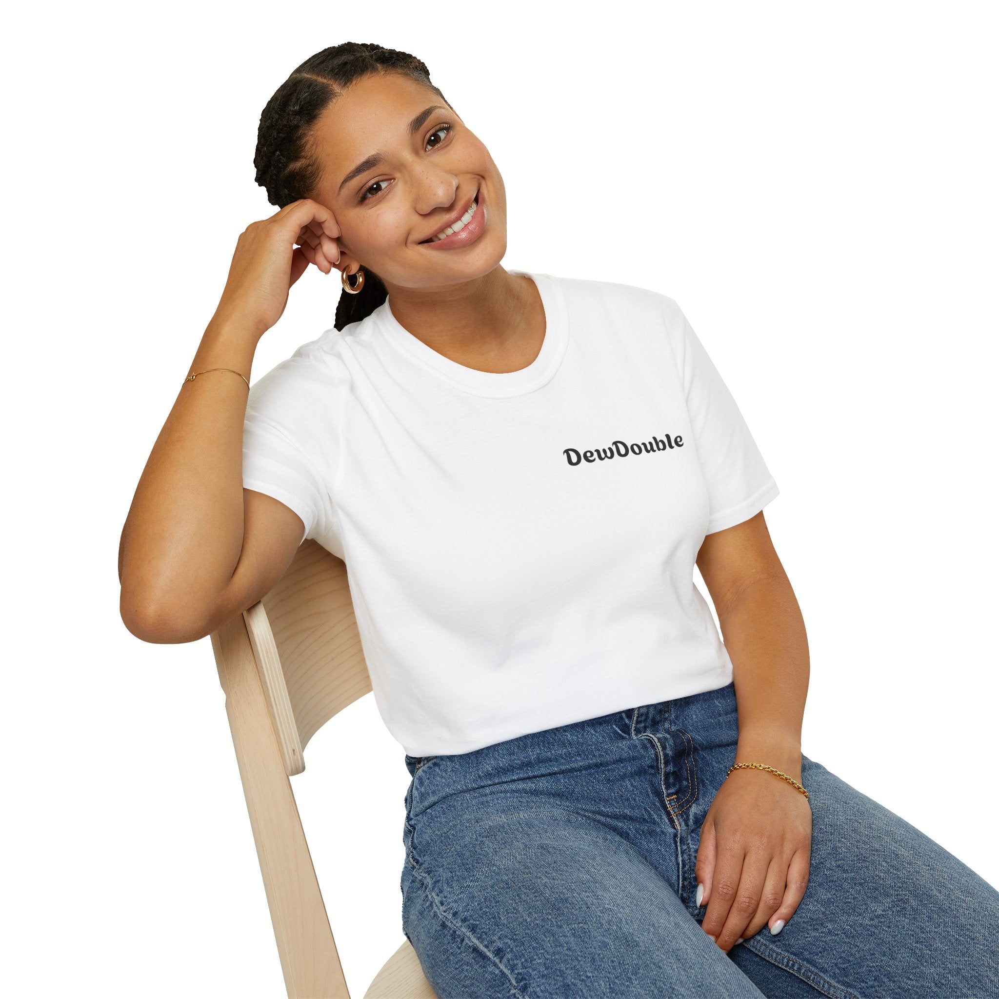 DewDouble Minimal Logo T-Shirt — Casual Everyday Graphic Tee