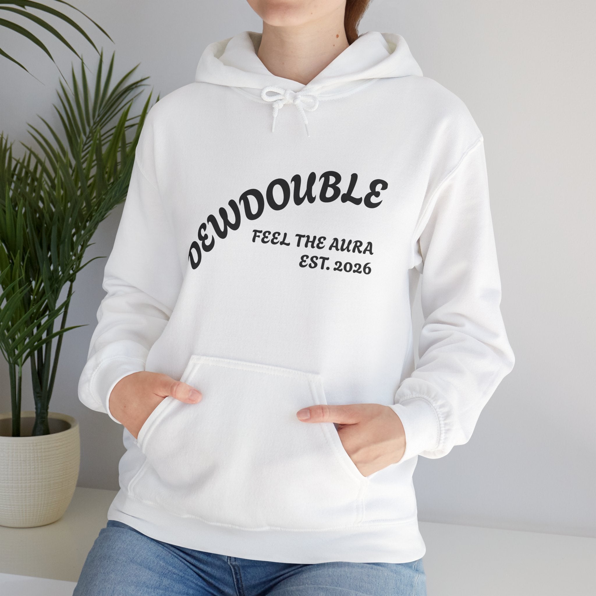 Dewdouble Unisex "Maximum Aura" Hoodie - Minimal Arch Logo Pullover
