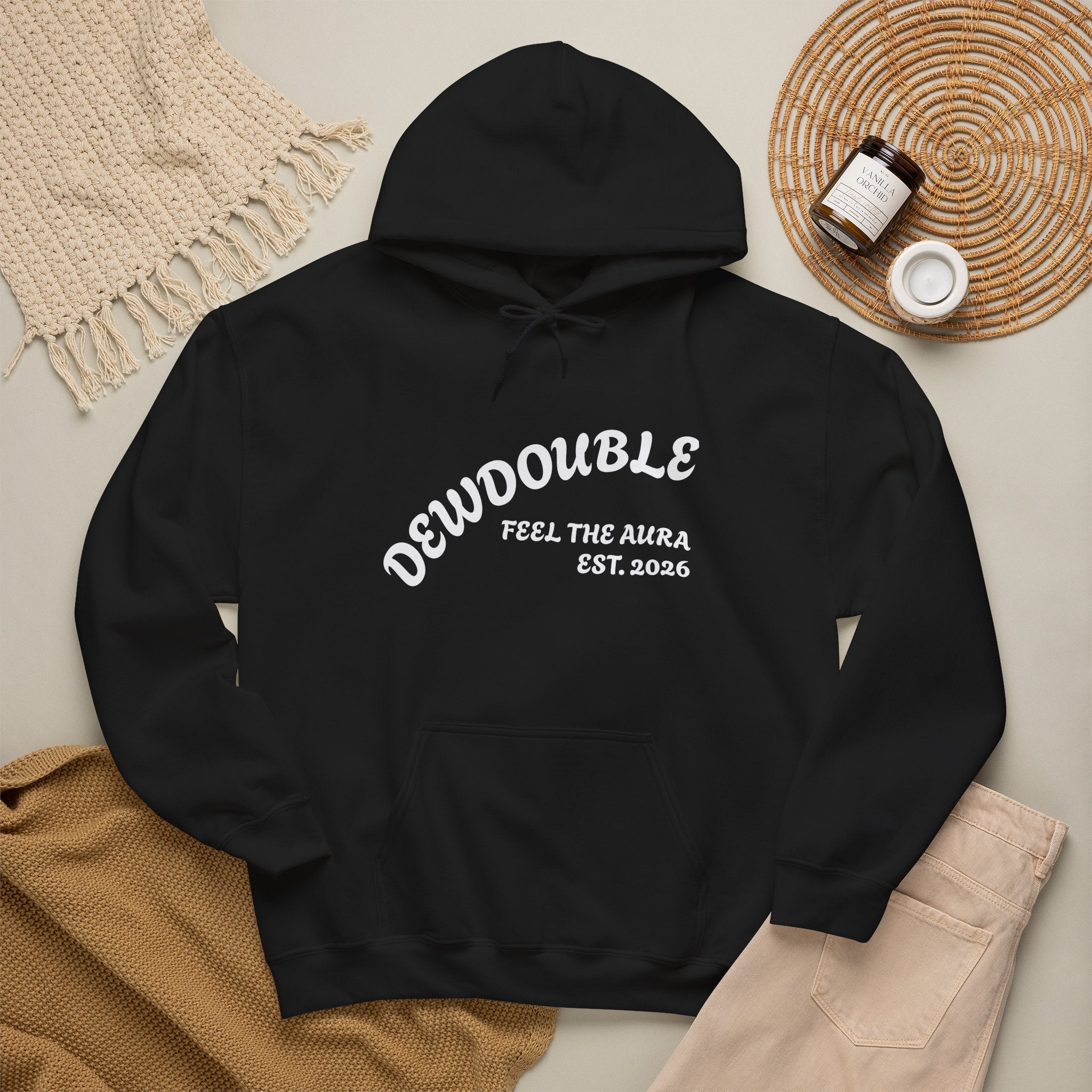 Dewdouble Unisex "Maximum Aura" Hoodie - Minimal Arch Logo Pullover